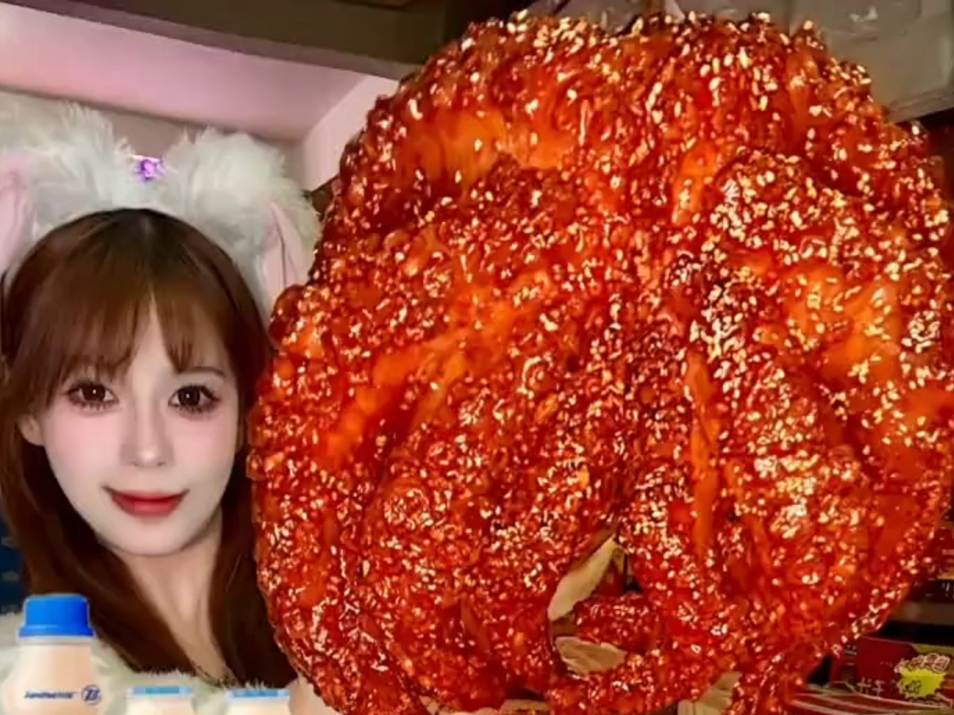 深夜偷吃巨无霸章鱼哥，韩式辣酱味～