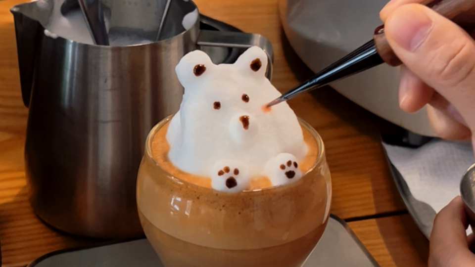 3D立体拉花小熊教程