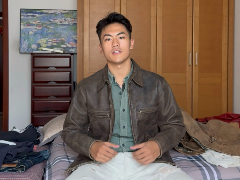 rrl皮衣衬衫分享 男生秋季穿搭分享 阿美咔叽美式复古