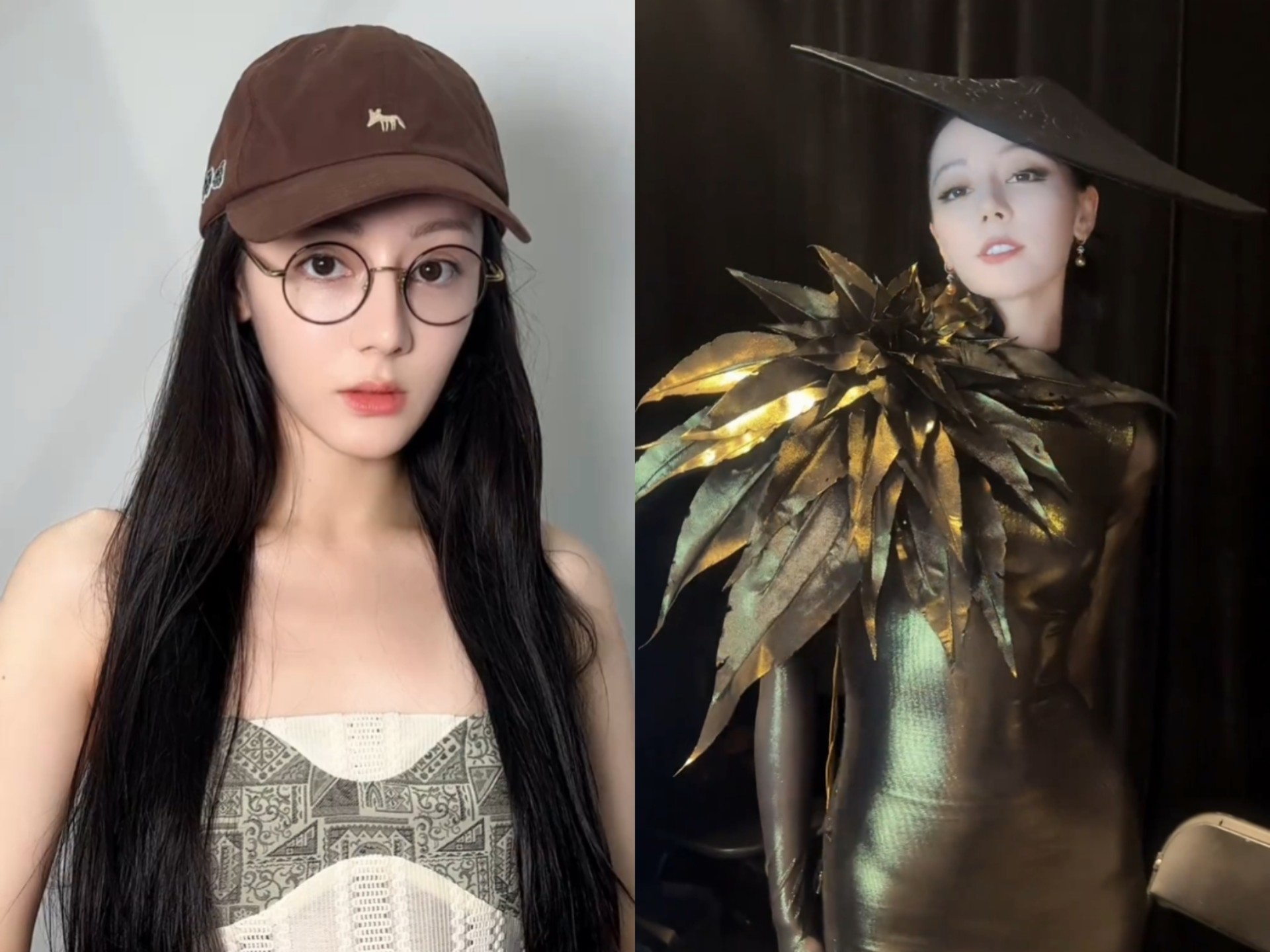 迪丽热巴这个视频让我想到那个扶礼帽的变装