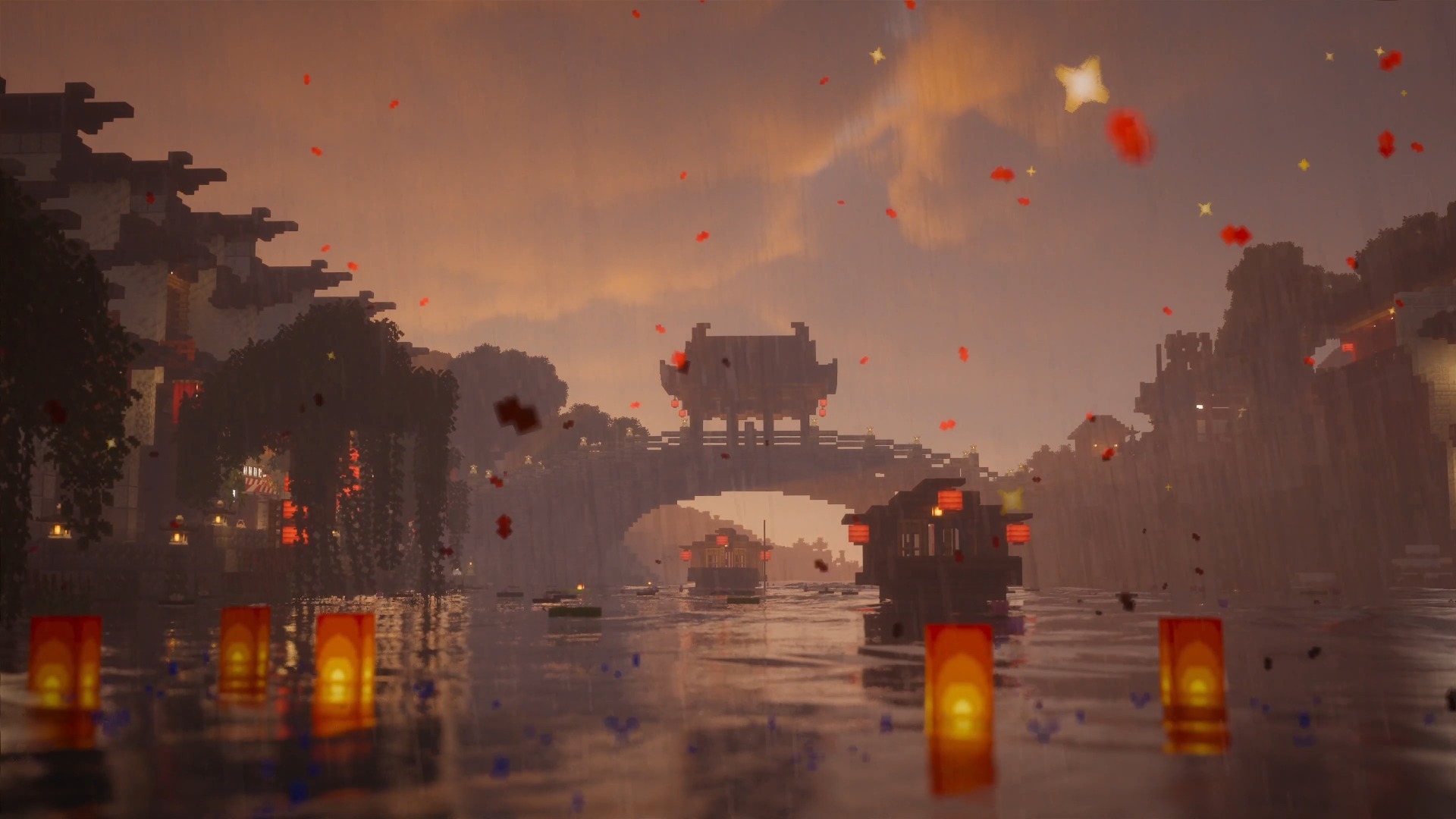 我的世界❤江南水乡❤4K动态壁纸Minecraft