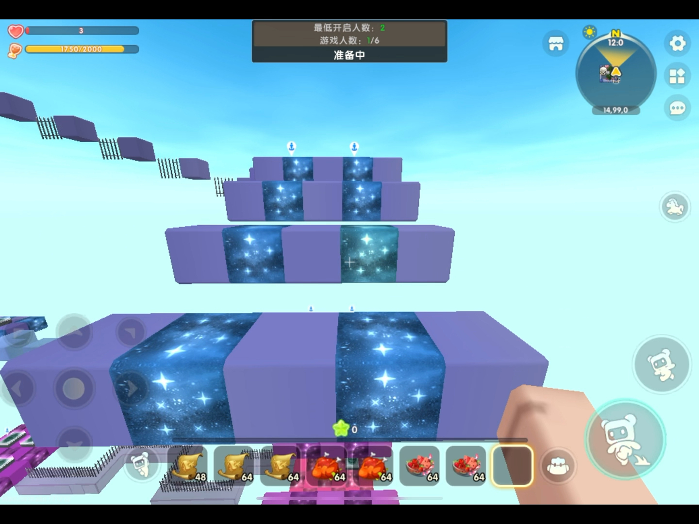 迷你世界跑酷之男生女生向前冲地图全程录像