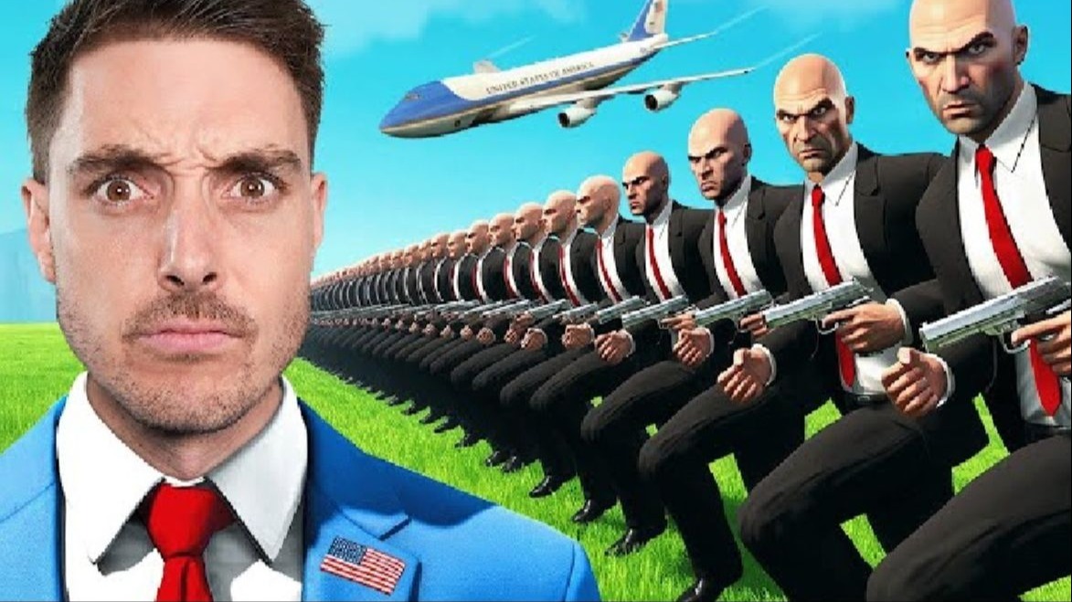 【GTA大乱斗】美国总统 VS 100名刺客! 谁能笑到最后？（搬运）