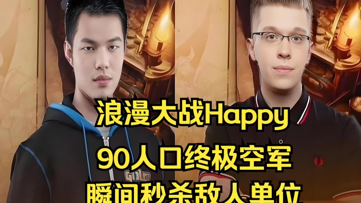 浪漫再战Happy，90人口终极空军！瞬间秒杀敌人单位，魔兽争霸3