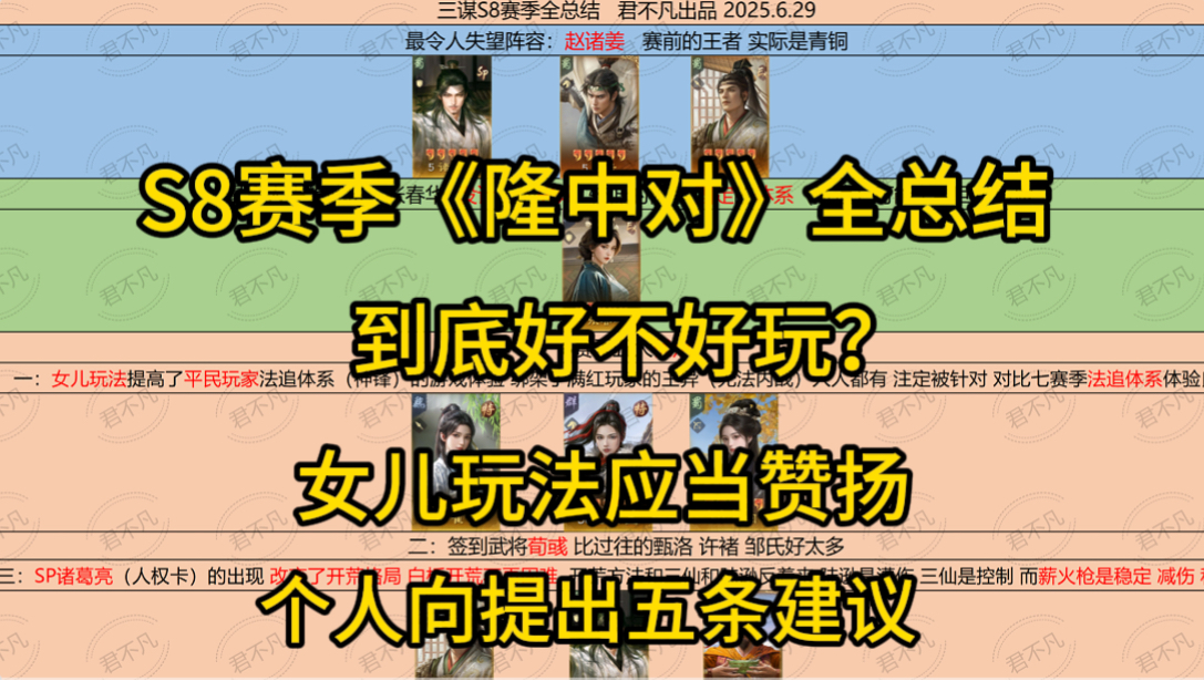 三谋《隆中对》S8赛季全总结  理性看待8赛季到底好不好玩？也