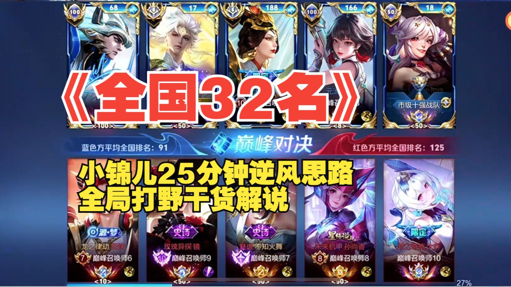 用李白上巅峰2500？25分钟逆风打野思路和李白操作运营教学