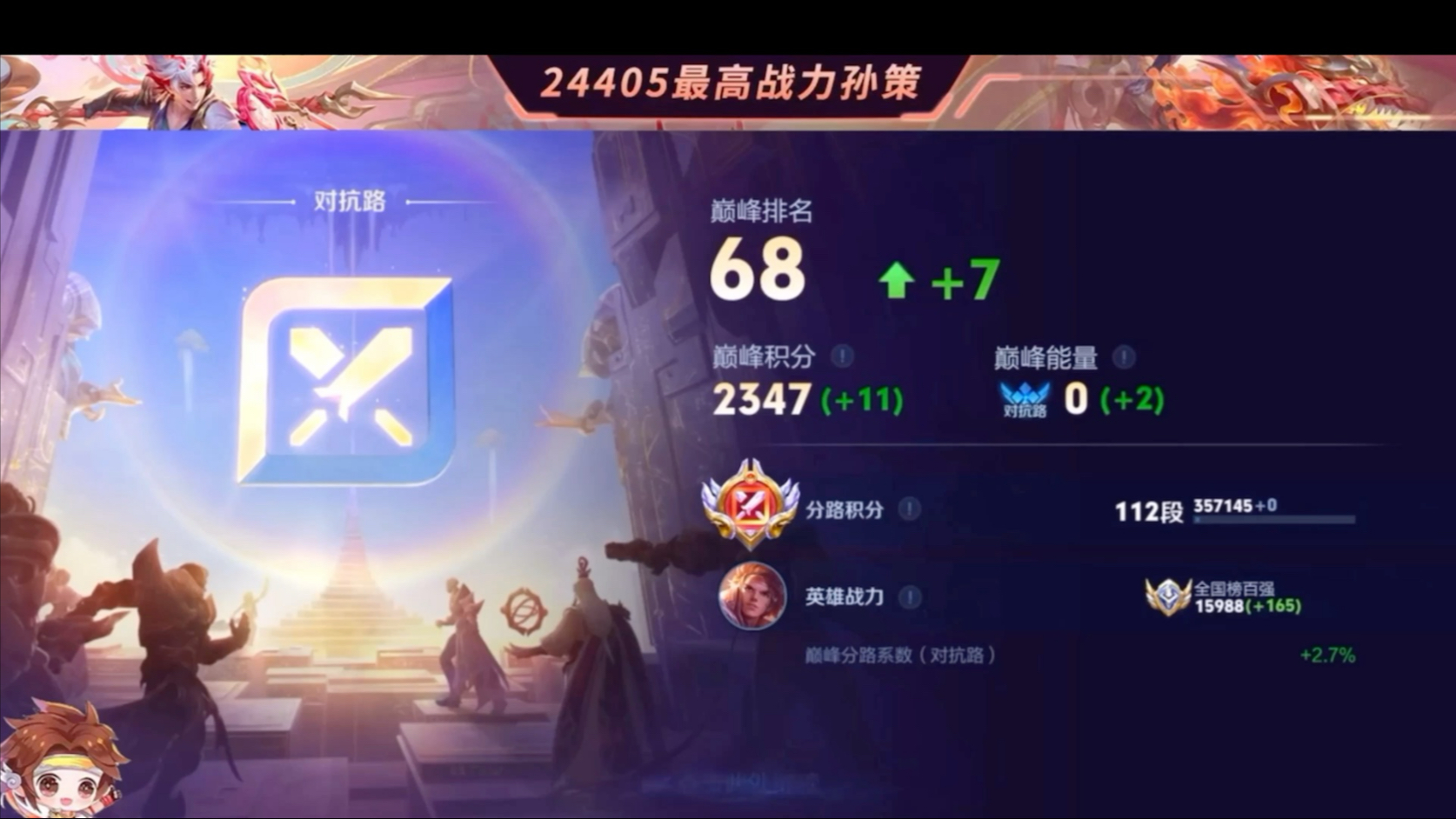 高分局孙策 对线国服八戒 逆风翻盘 全局无剪辑直播画面