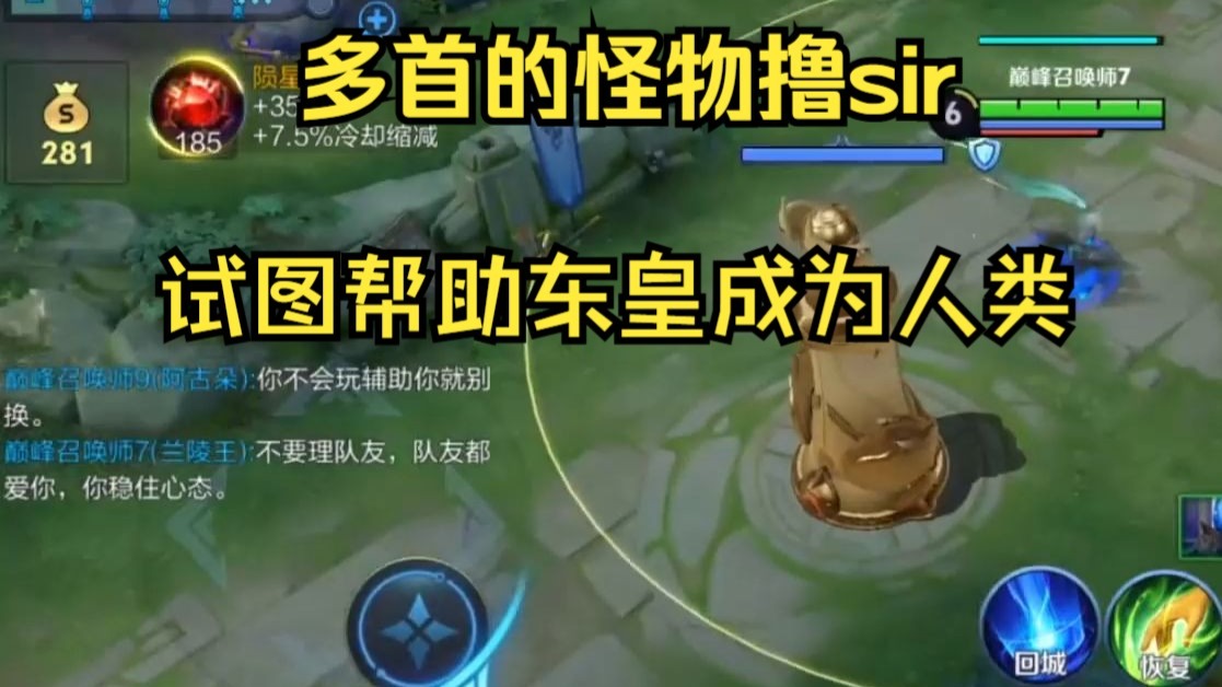 【撸sir/王者】主播是多首的怪物！？两回光速变脸这一块./