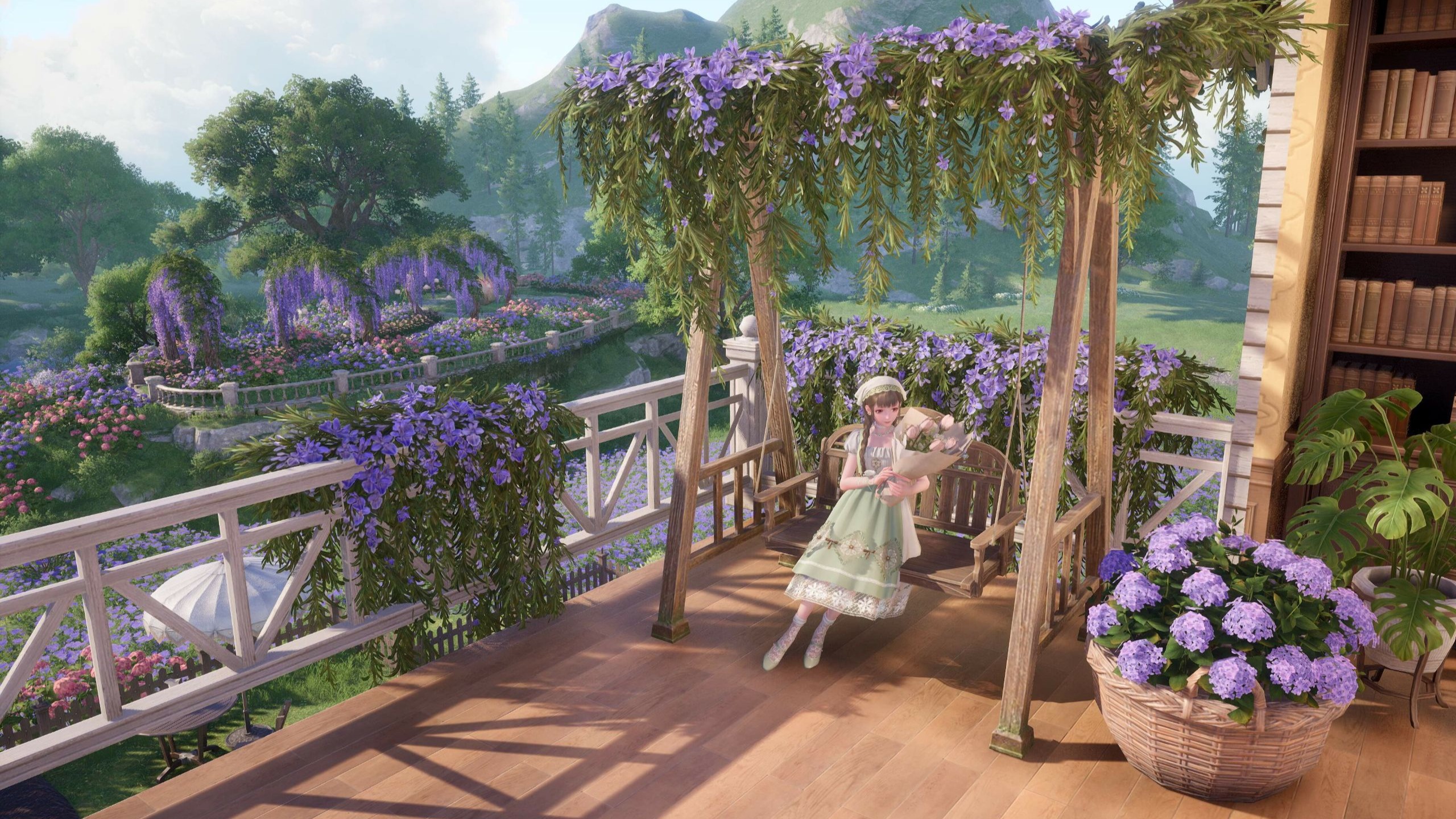 当我给二楼扩建出一个小阳台后，暖暖就可以沉浸式欣赏家园美景