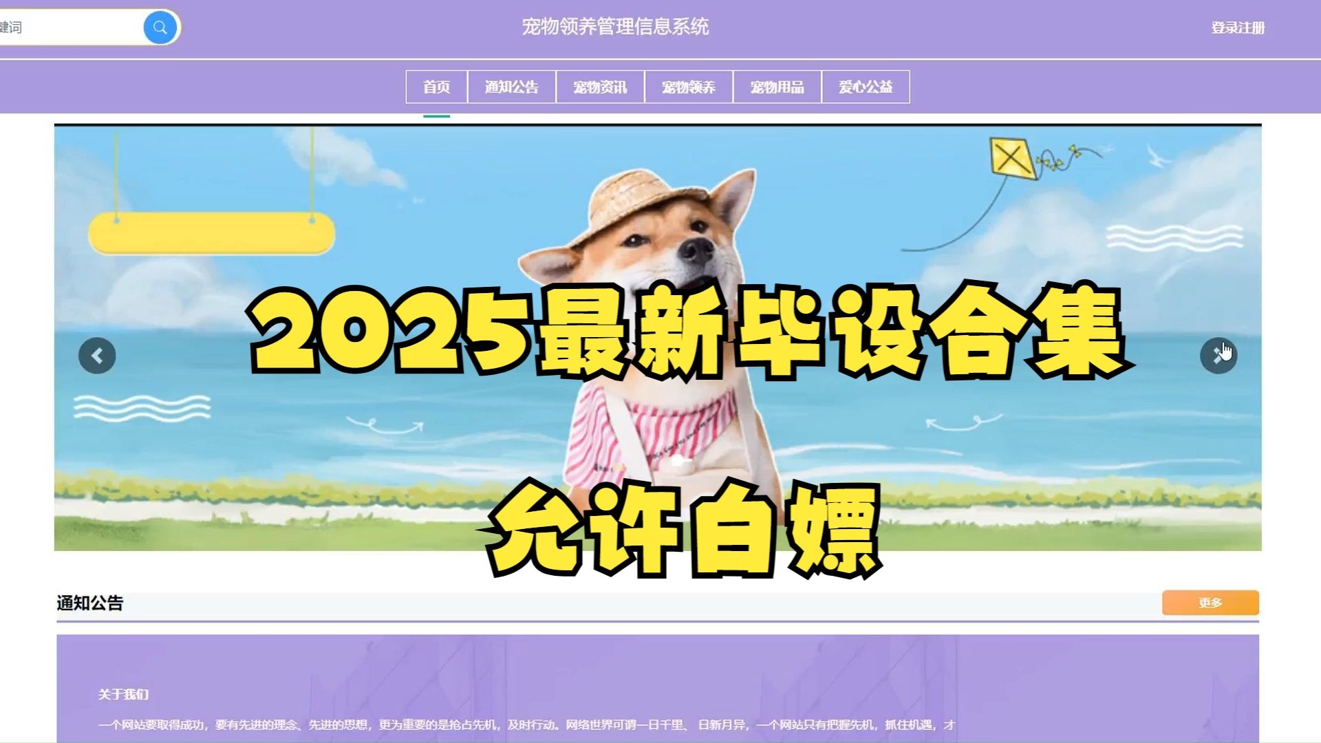 【2025最新毕设合集】允许白嫖，SSM宠物领养管理信息系统21315