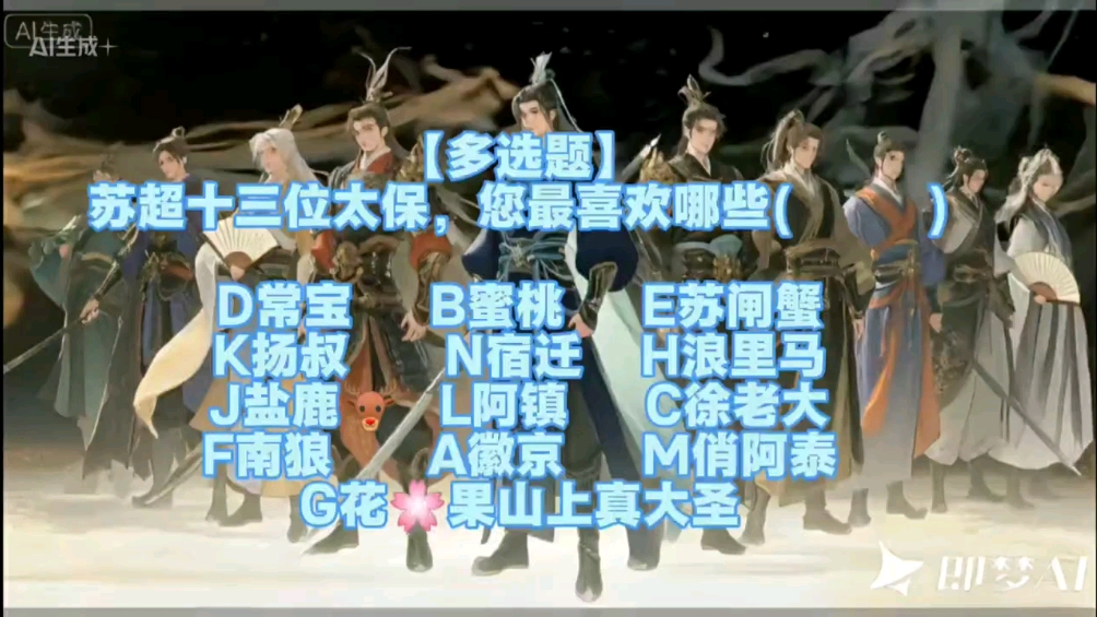 苏超十三太保，你最喜欢哪些？