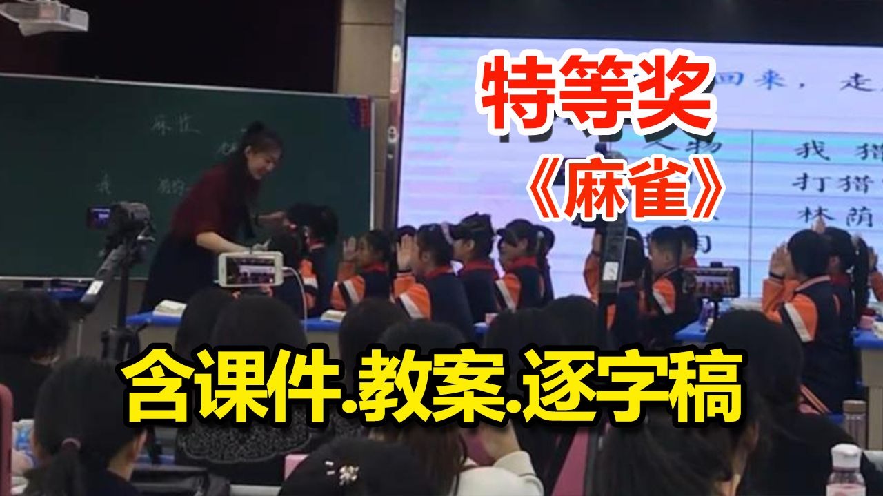 特等奖！《麻雀》公开课四年级上册语文优质课【小学语文任务群