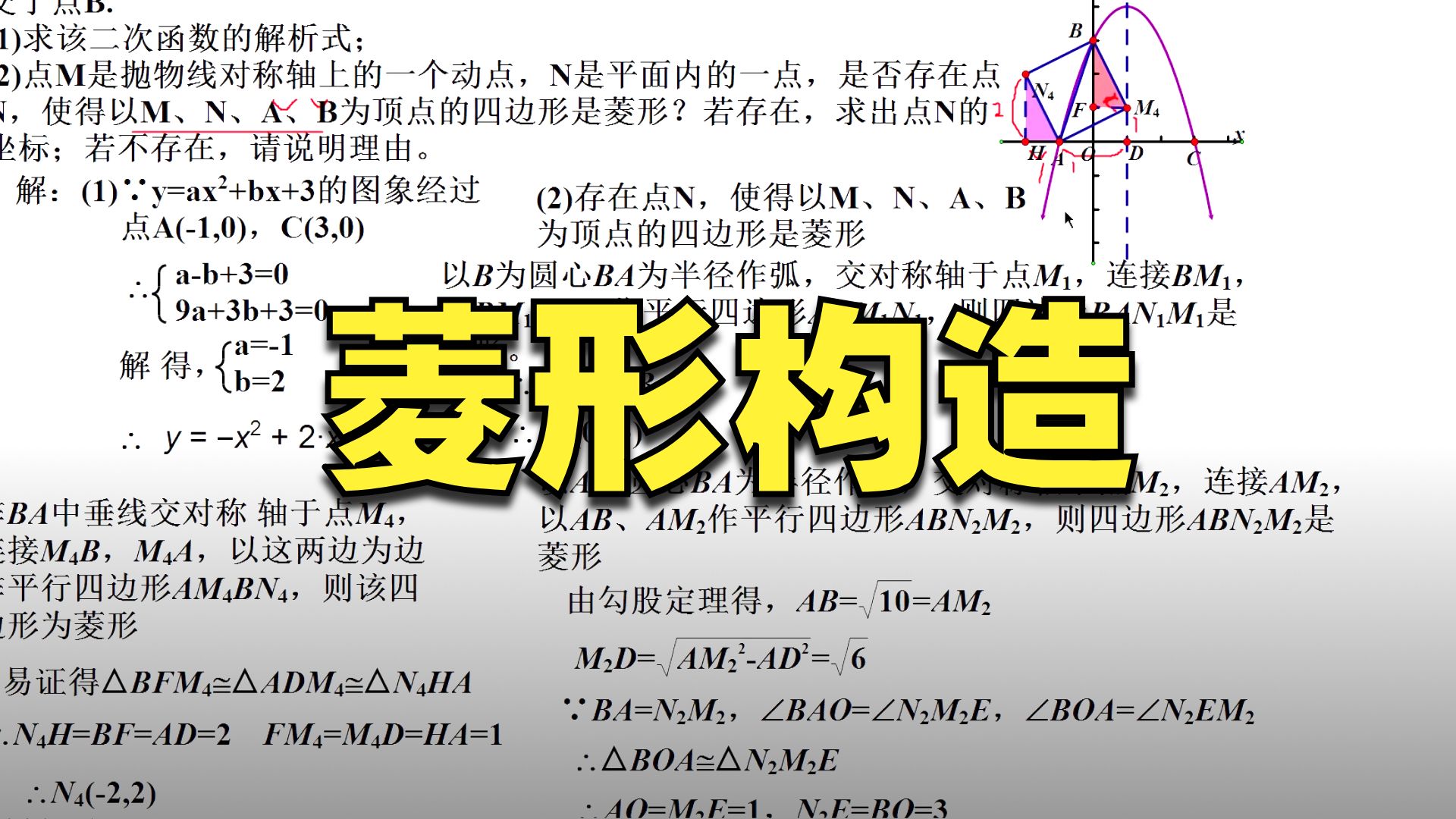 二次函数综合题（特殊四边形形问题2）