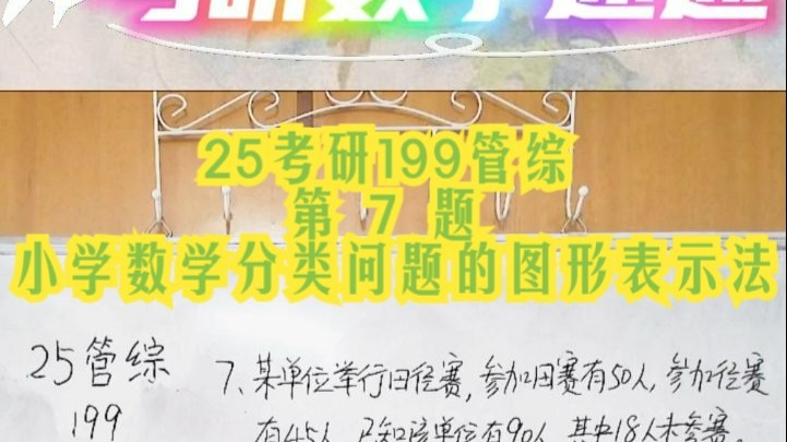 25考研199管综7 . 小学数学分类问题的图形表示法