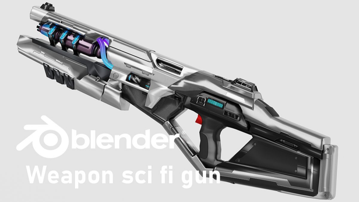 【Blender】Weapon sci fi gun