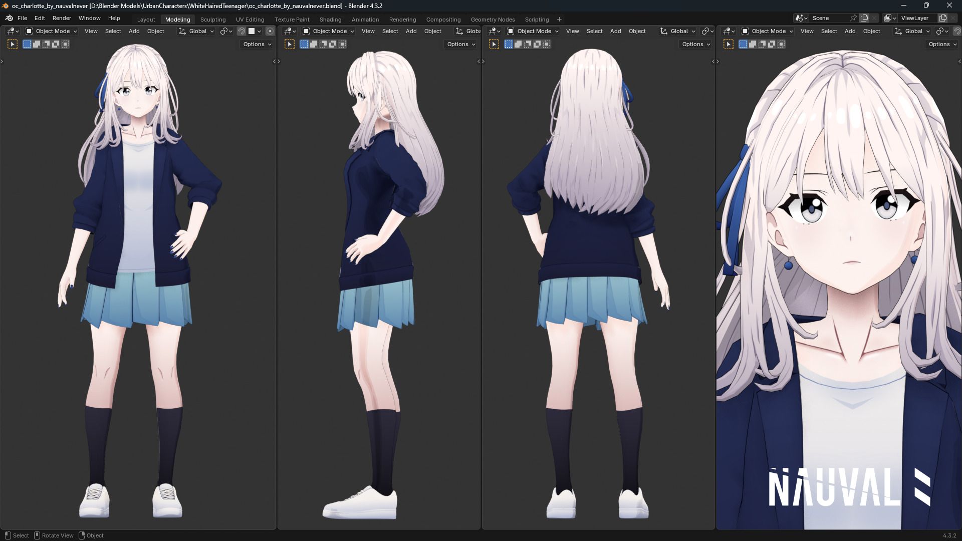 Blender三渲二教程：可爱动漫少女建模全流程！