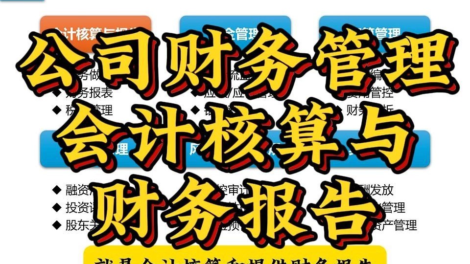 公司财务管理，会计核算与财务报告