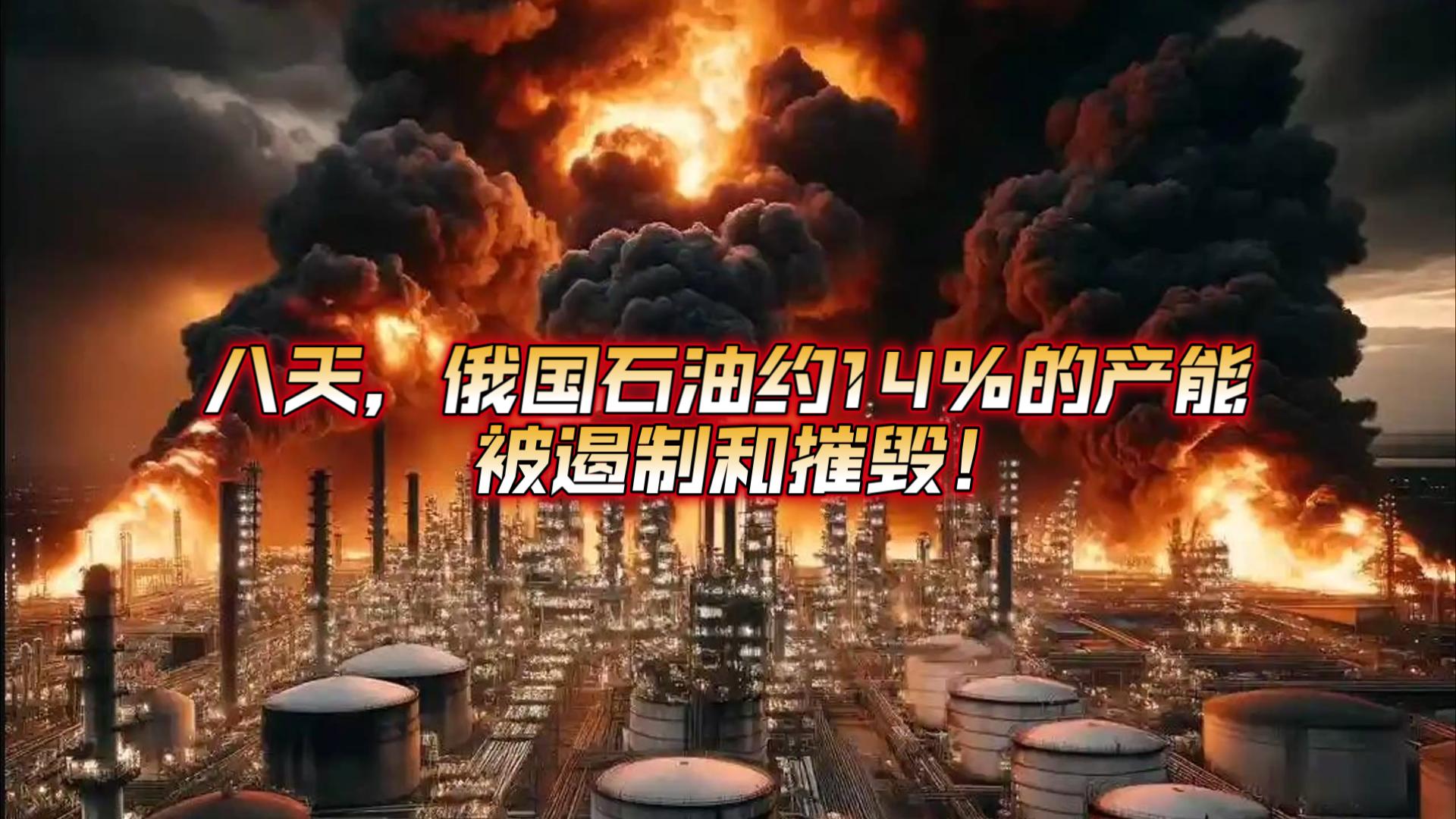 八天，俄国石油约14%的产能被遏制和摧毁！2025年8月11日俄乌战况