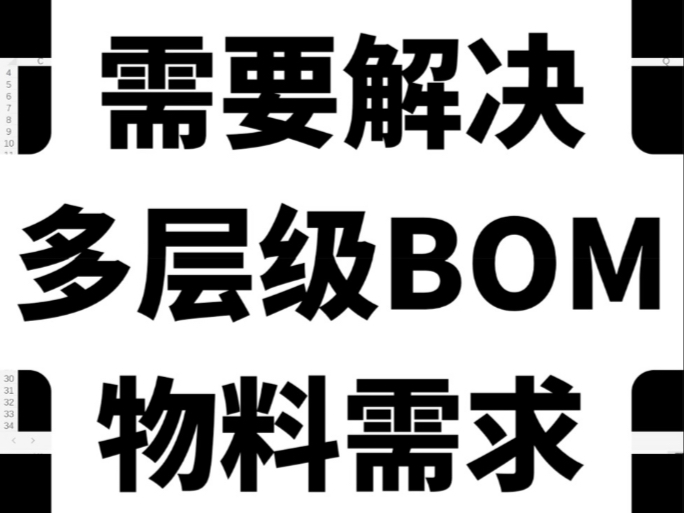 工厂采购需要解决多层级BOM物料需求
