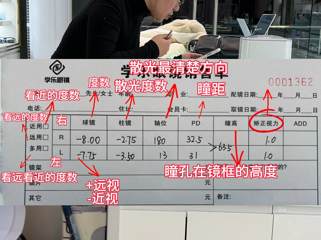 1分钟学会看配镜单
