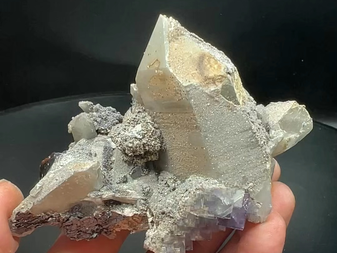 锡石Cassiterite +水晶+黑钨矿 10.7cm 江西大余