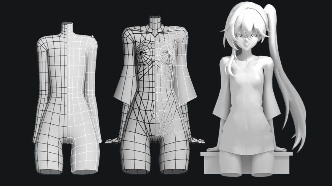还不会人体建模，进来！手把手教你做女性身体结构！3dmax人物建模-