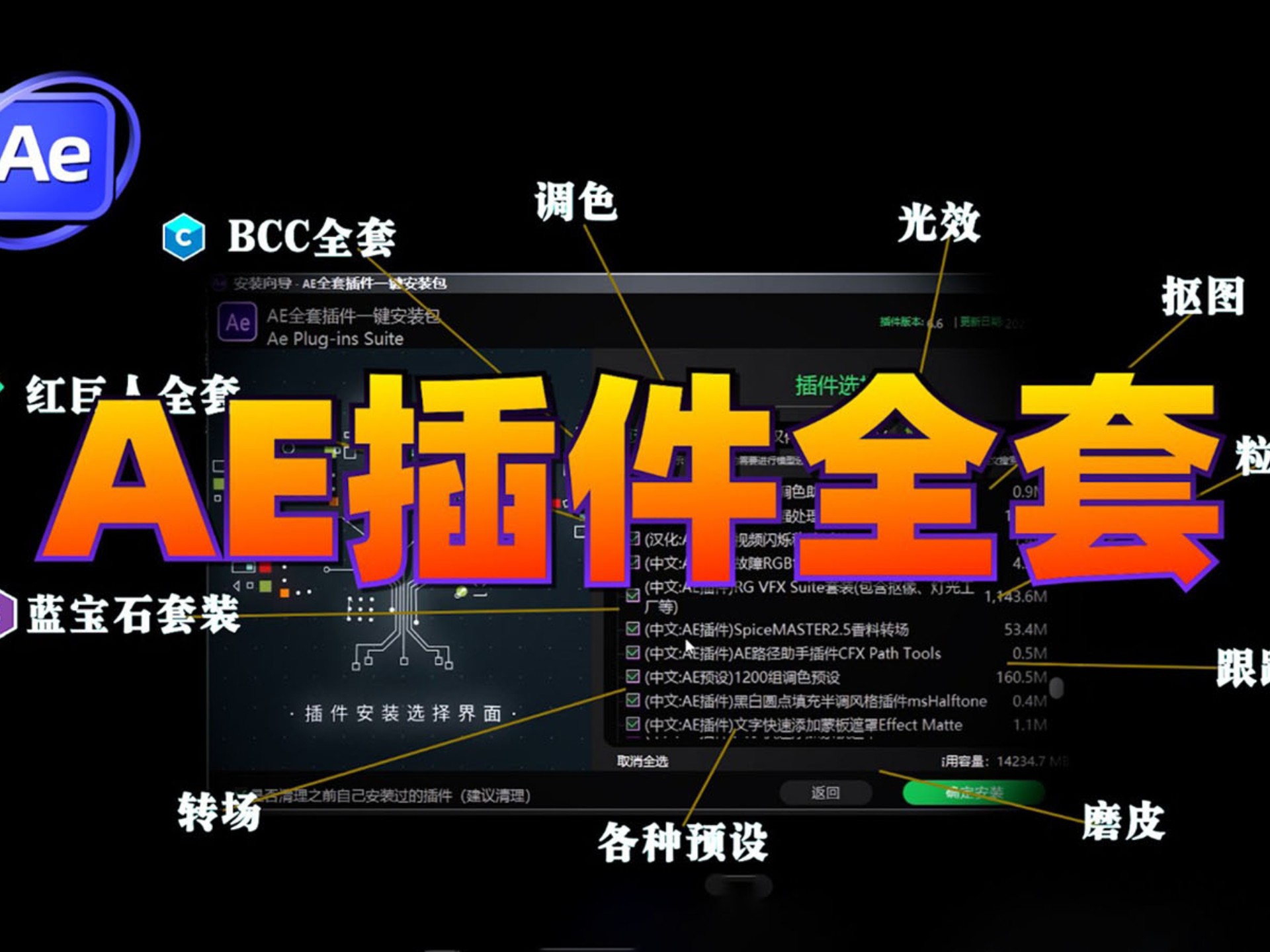 【AE插件】2025最新全套AE插件合集！均已汉化，一键安装！一个满足