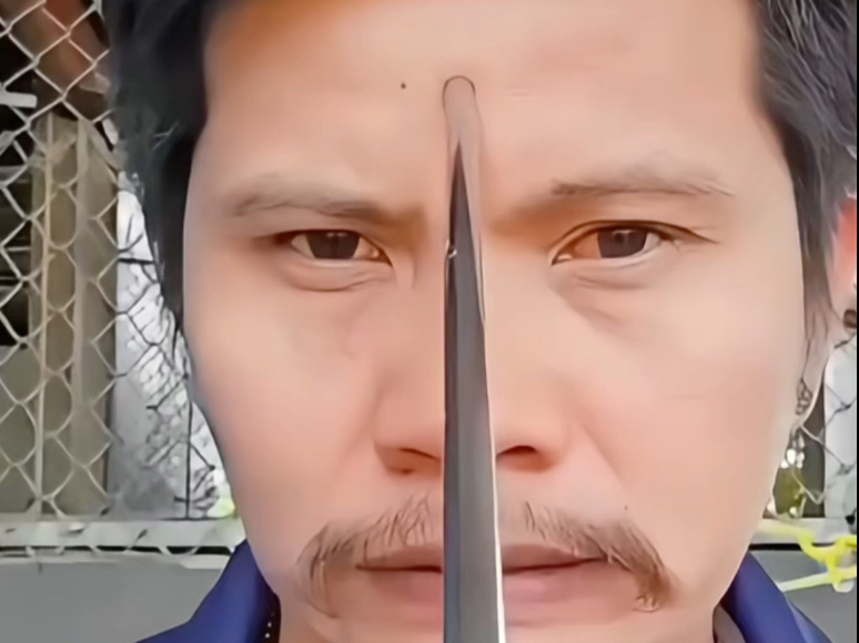 柬埔寨街头高手。铁杵穿透脑门？