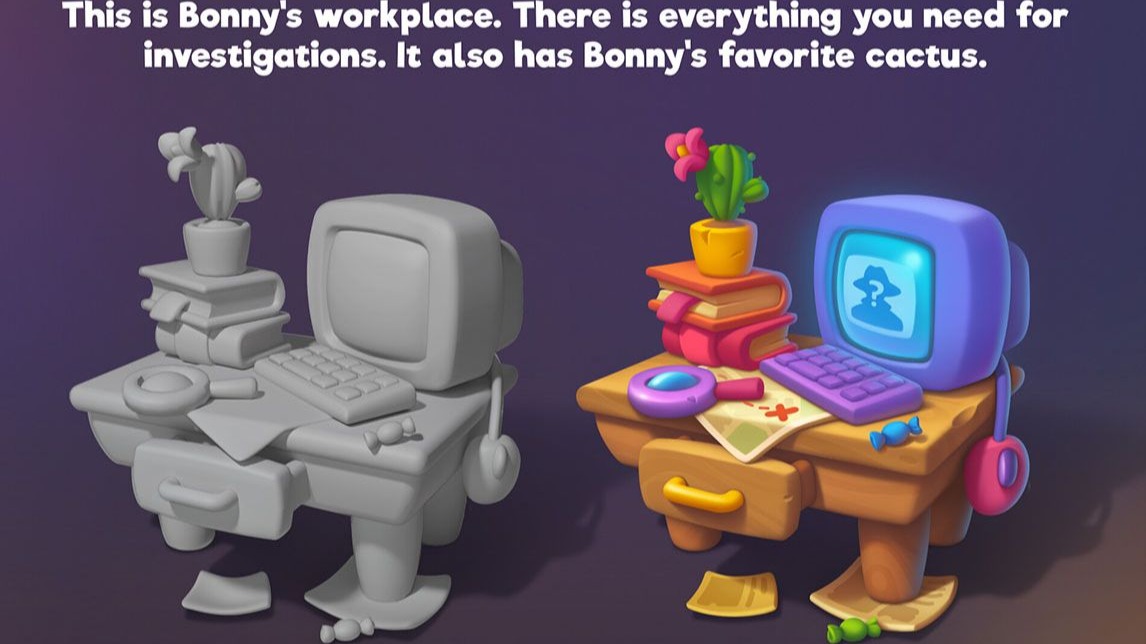 【3dmax场景建模】卡通电脑桌电脑桌子模型制作教程。3dmax建