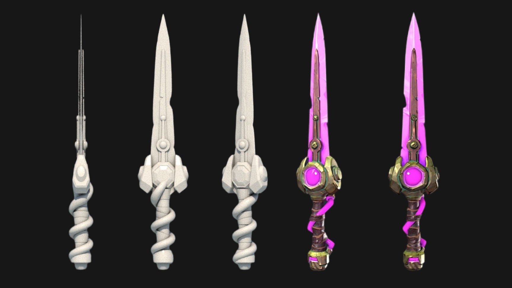 【maya武器建模】适合新手学习的短剑武器建模教程，零基础布线