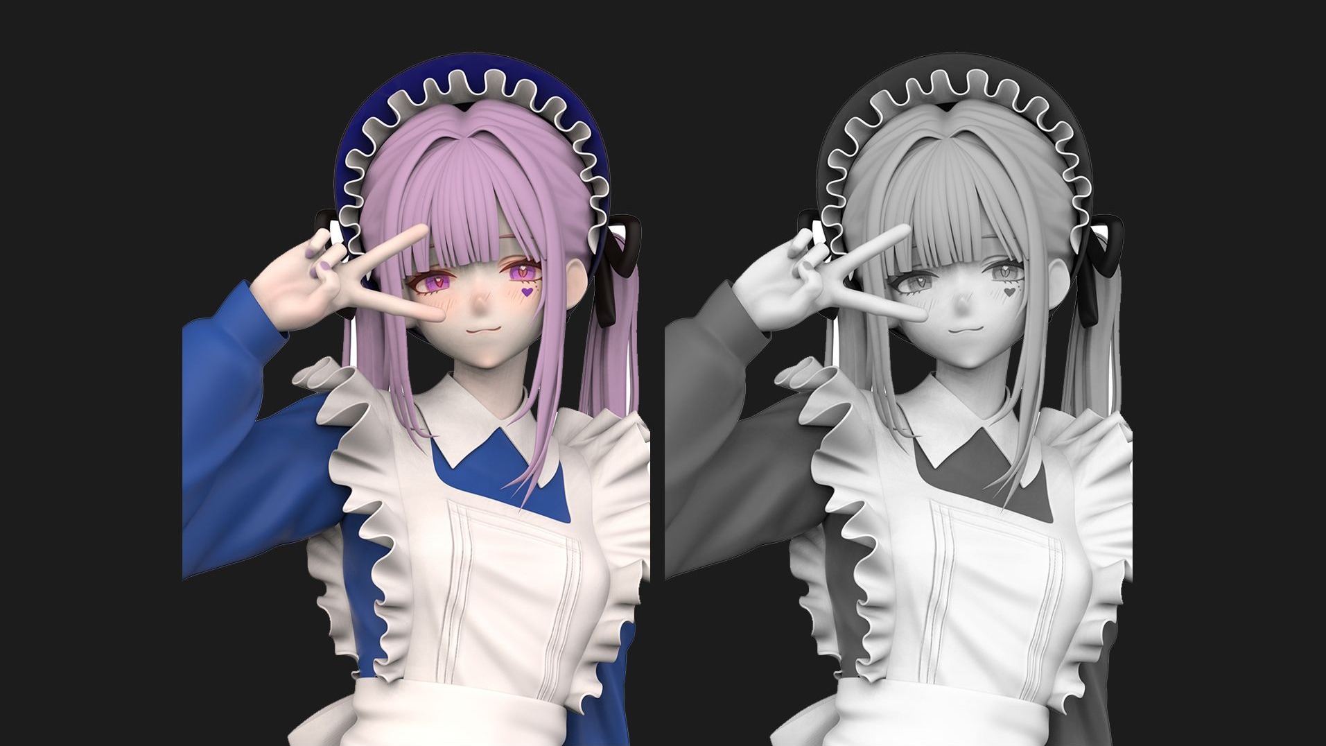 【zbrush雕刻】可爱的女仆美女模型制作！零基础人物建模教程