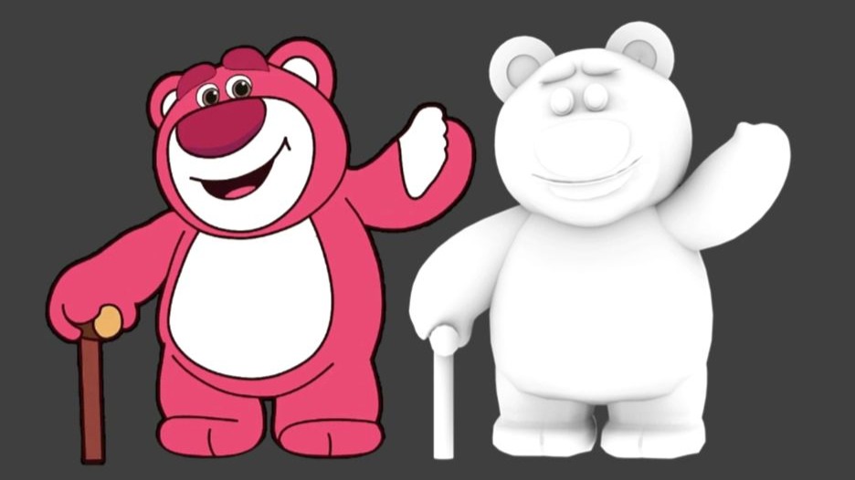 可爱卡通IP草莓熊角色模型制作，零基础小白也能跟做的3dmax简