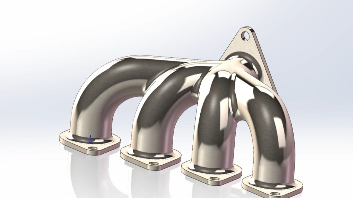 SolidWorks中排气歧管的绘制，看完你就会了