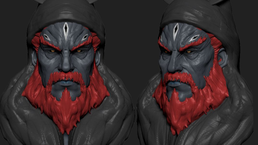 【黑神话】钟馗游戏角色模型雕刻教学，2小时从球开始讲解 角色