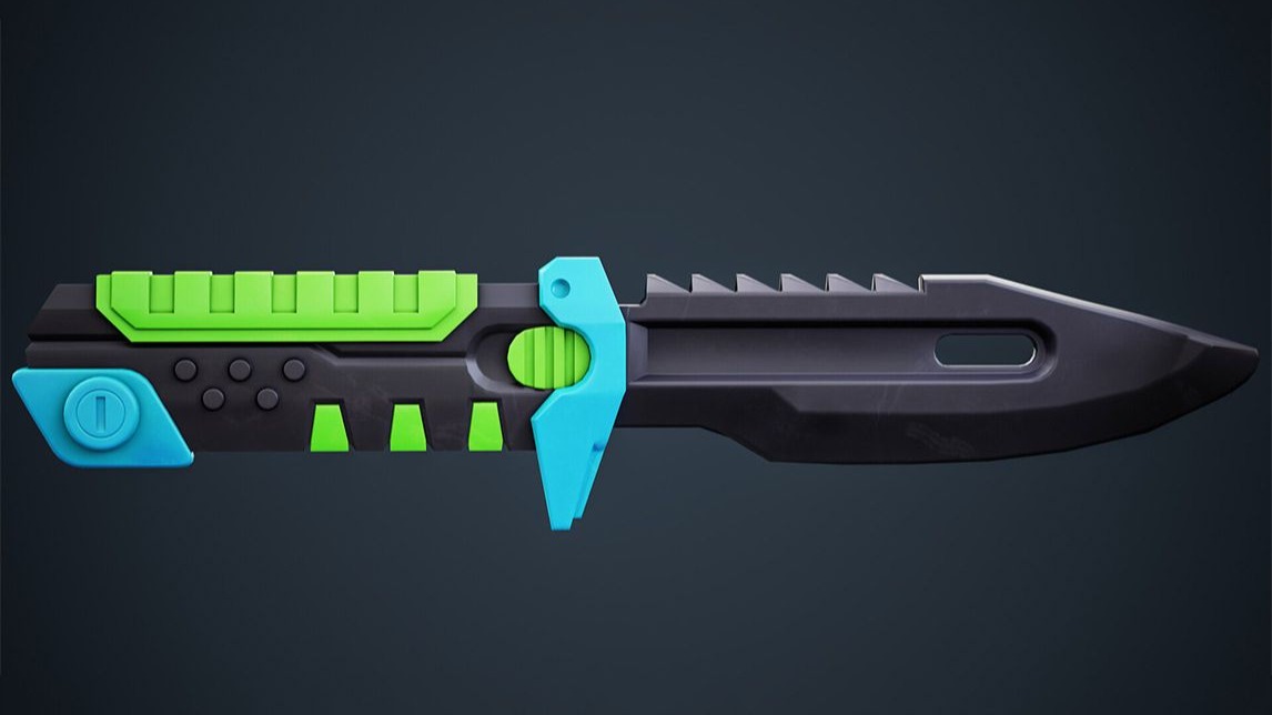 【3dmax武器建模】零基础武器卡通玩具匕首小刀模型制作教程