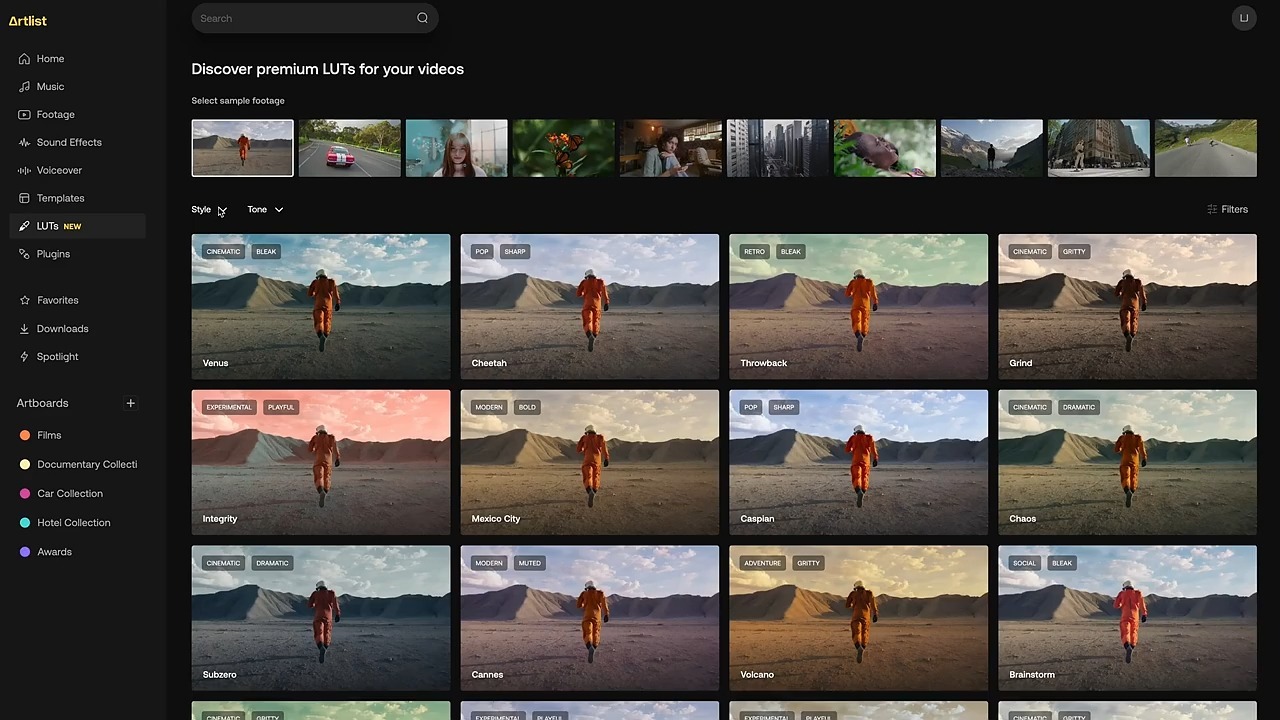 【免费分享】Artlist LUT | 332个高质量热门电影感旅拍纪录