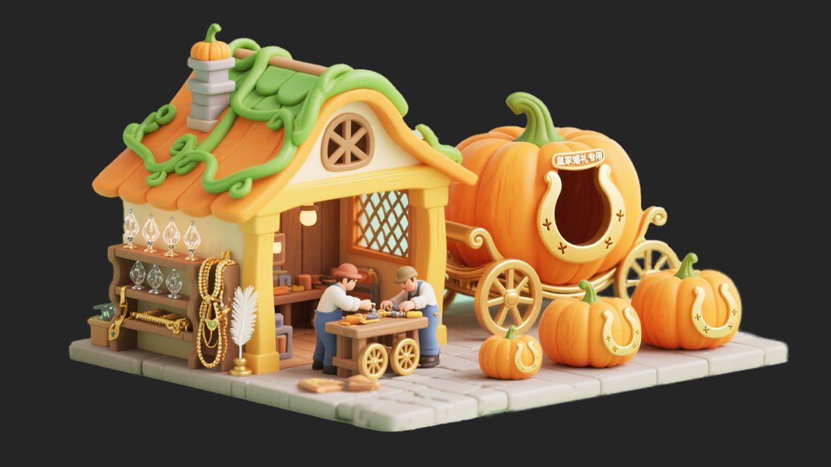 【3DMAX场景建模】卡通风格化南瓜小屋房子搭建，适合新手学的