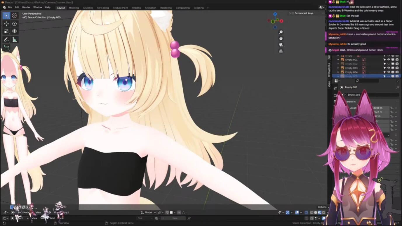 Blender三渲二建模：可爱幼女，7-9部分！