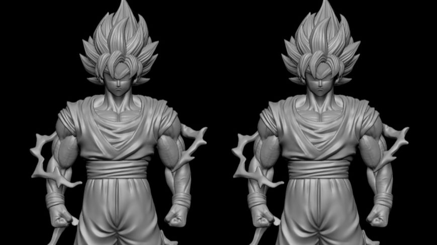 【zbrush建模】动漫《七龙珠》悟空模型制作，萌新也可以上手的