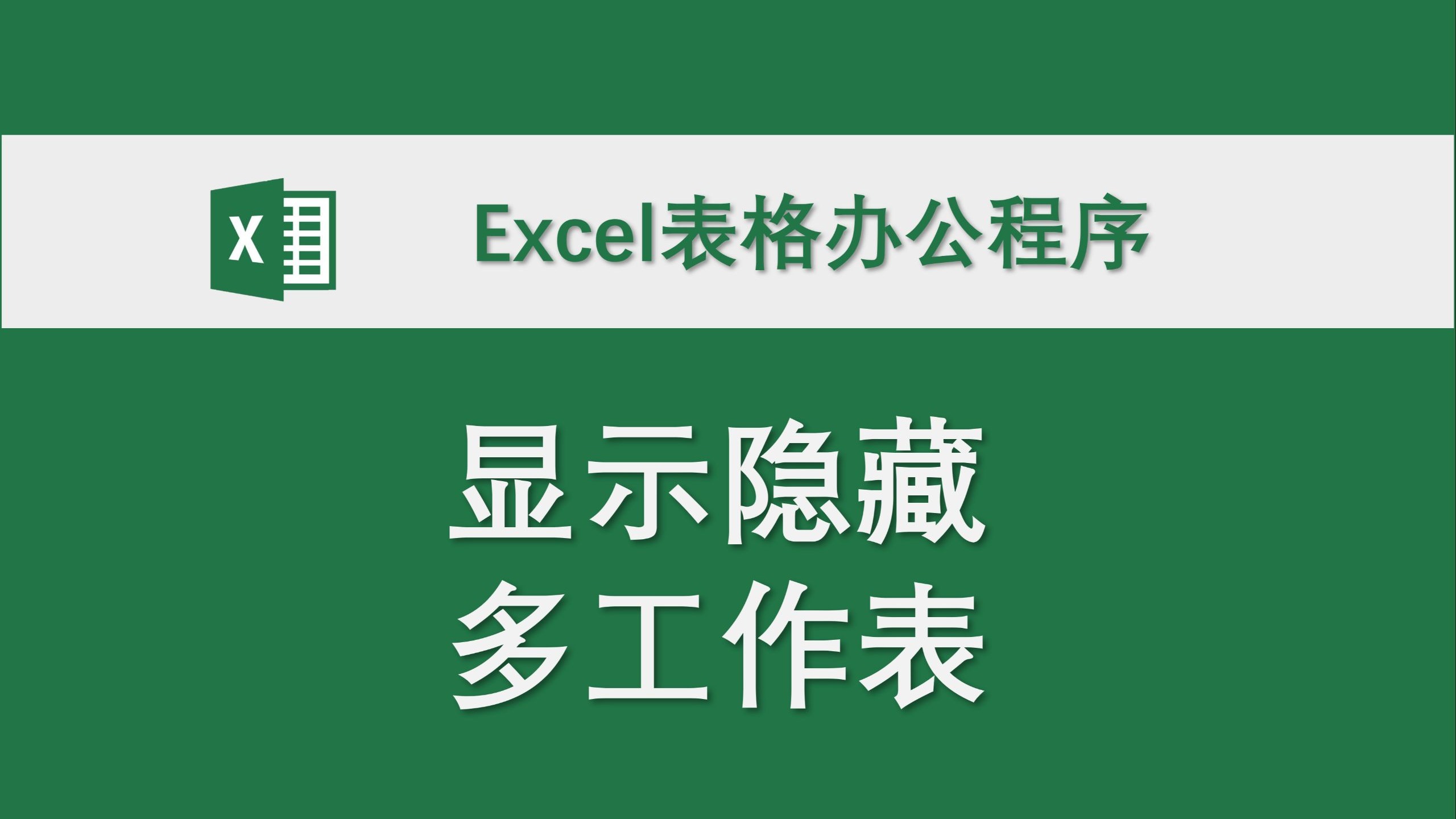 一键批量显示隐藏多工作表 Excel表格办公程序 数据处理 高效