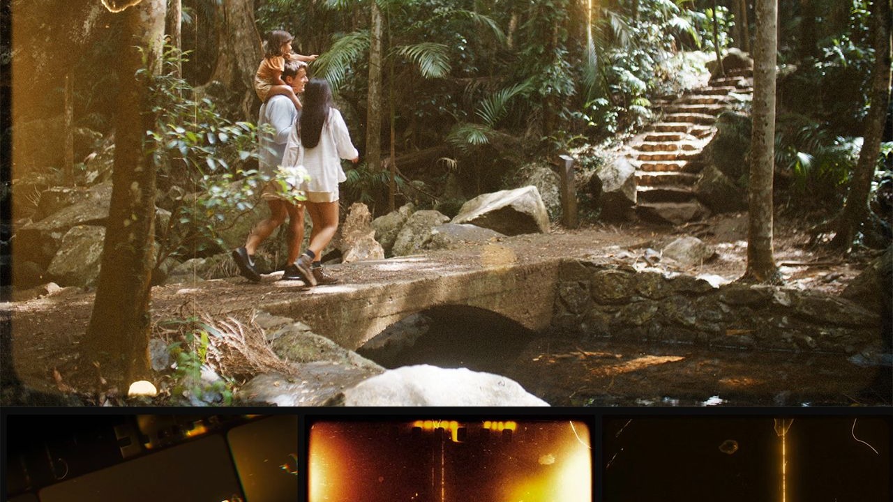 老式胶片：20个4K超高清棕褐色老式旧胶片、划痕、颗粒、纹理特