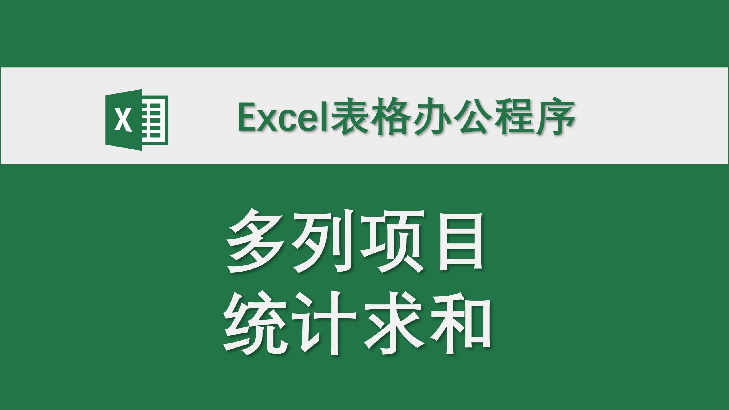 多列项目统计求和 Excel表格办公程序 数据处理 高效办公