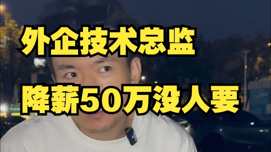 it行业外企效益下滑严重，技术总监降薪50万找不到工作