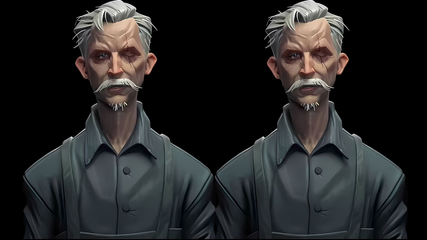 【zbrush建模】风格化糟老头手办模型制作，zb新手入门案例教学