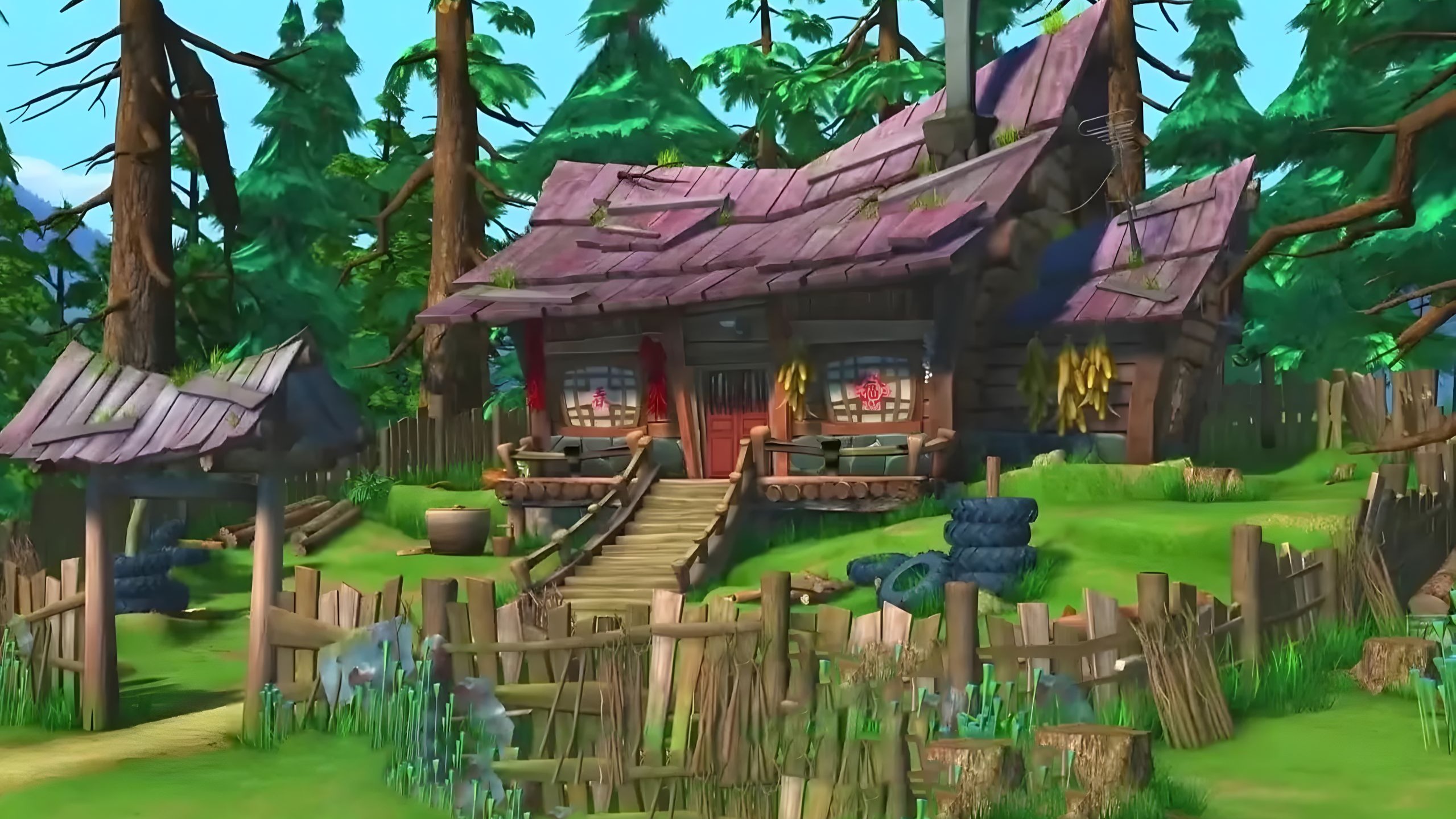 【Maya场景建模】2小时教会你完成场景建模作业，熊出没木屋建