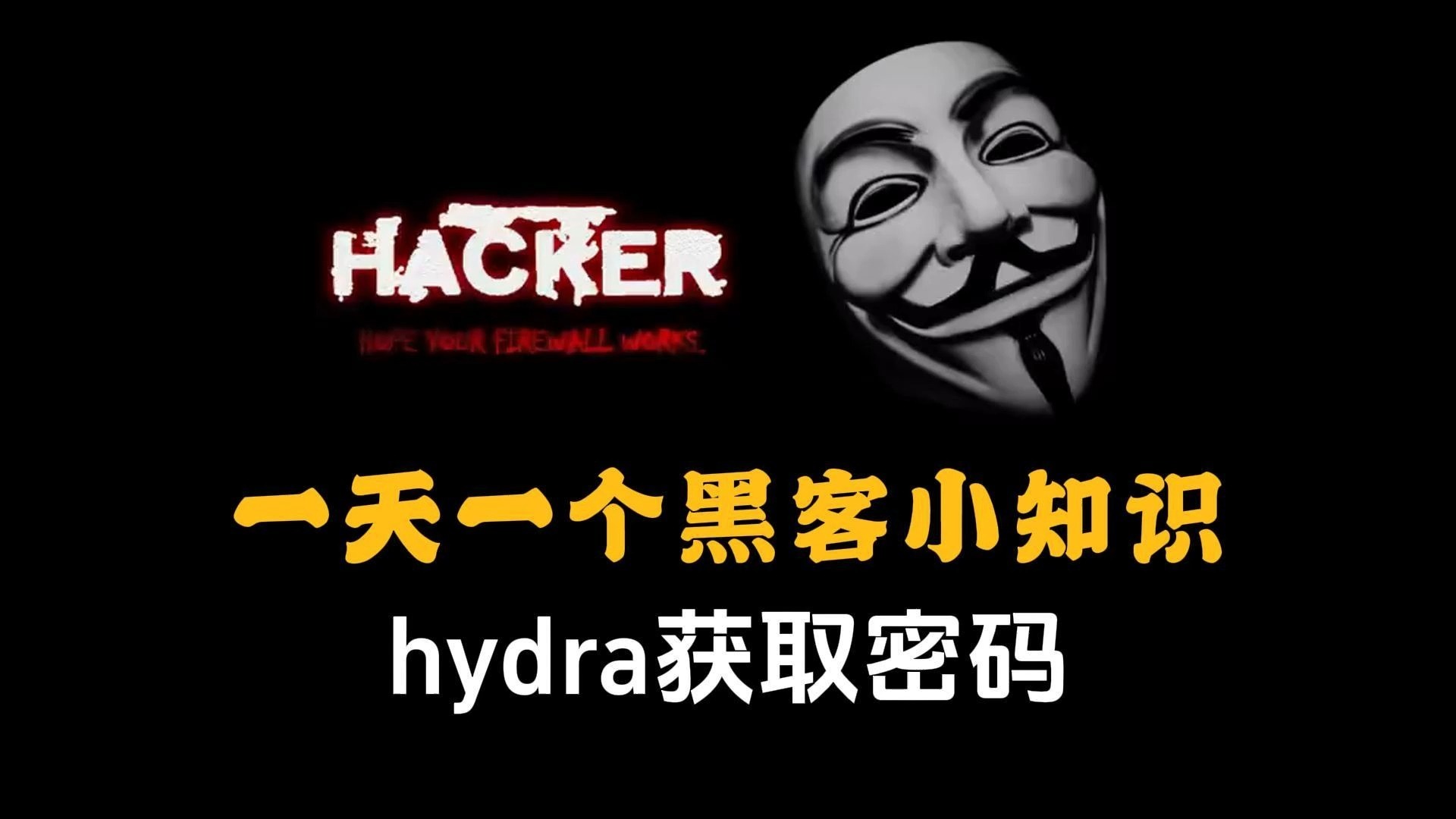一天一个网安小知识，今天学习的是hydra获取密码