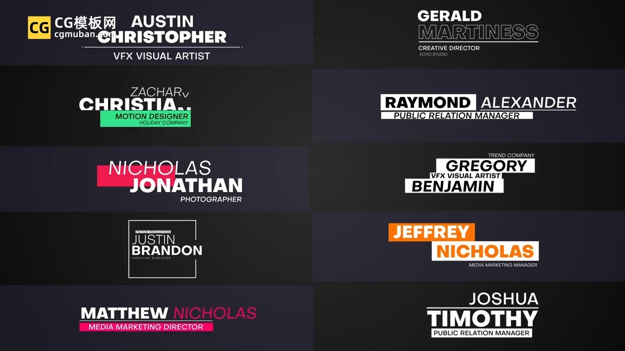 ae模板+pr模板 100个现代基础常用字幕条标题排版动画