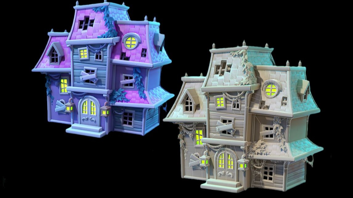 【3DMAX场景教程】小鬼房子 从零开始教你分析结构 零基础布