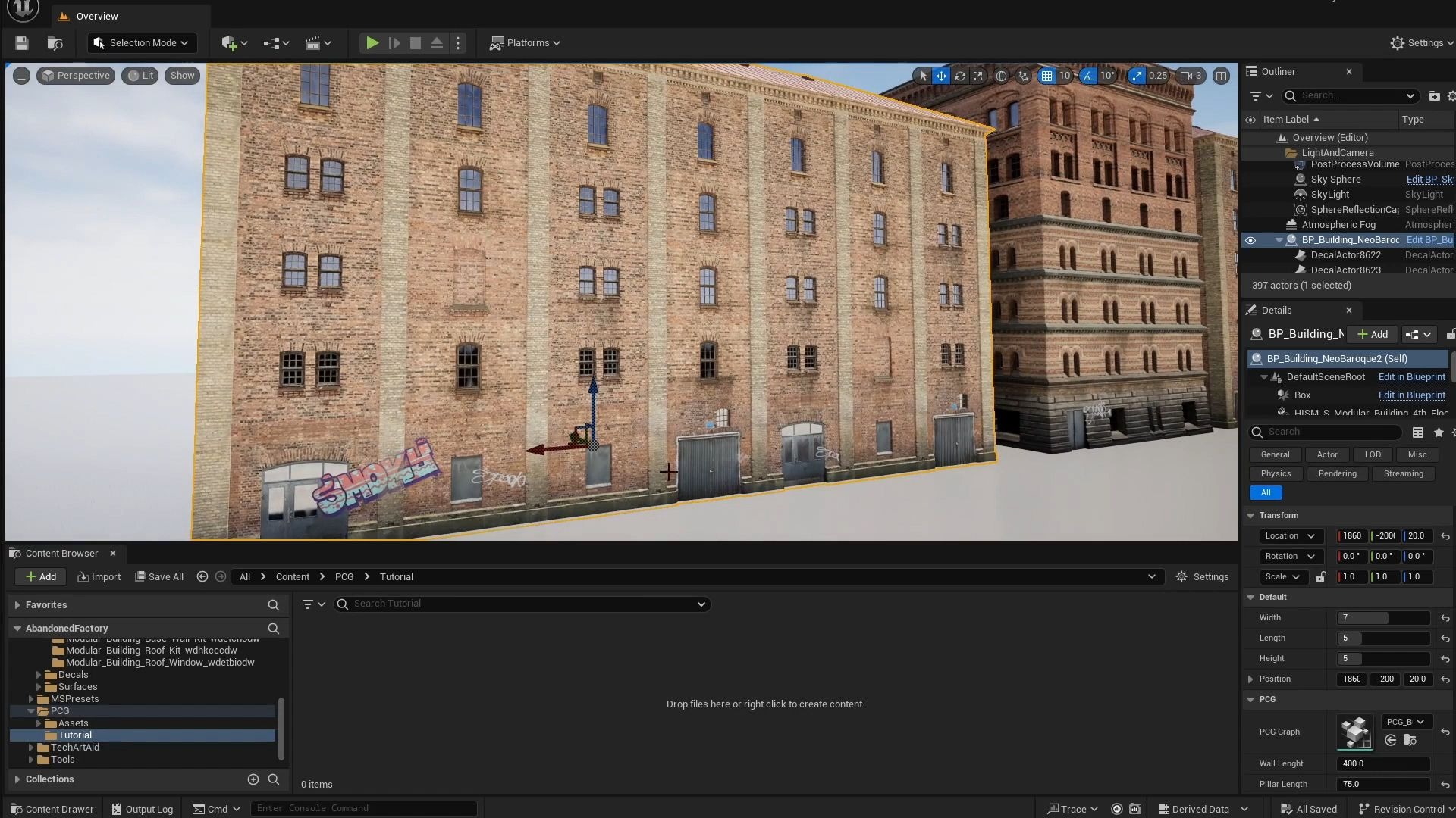 在虚幻引擎 5.4 中创建逼真的 PCG 建筑