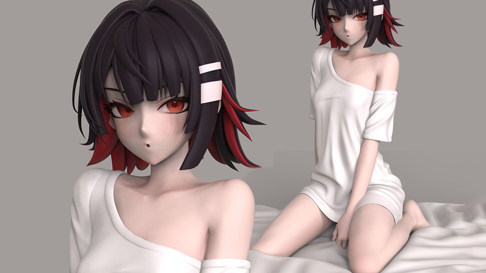 【zbrush雕刻】二次元人物角色全身雕刻制作全过程，次世代女性